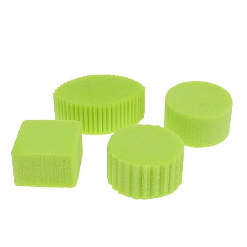 Floristik24 Canapés de espuma floral verde claro H3cm 5cm-7cm 45pcs