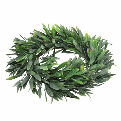 Floristik24 Corona de olivo verde artificial Ø28cm decoración mediterráneo