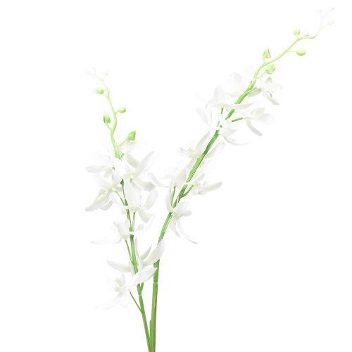 Floristik24 Orquídeas artificiales Oncidium flores artificiales blancas 90cm