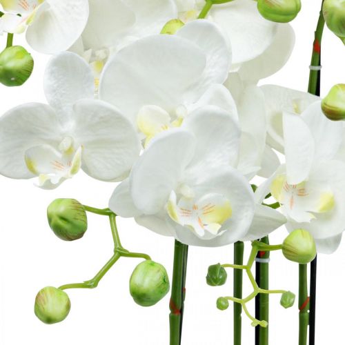 Artículo Orquideas artificiales en maceta planta artificial blanca 63cm