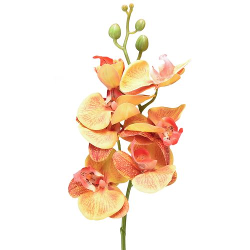 Orquídea artificial Phalaenopsis flameada rojo amarillo 78cm