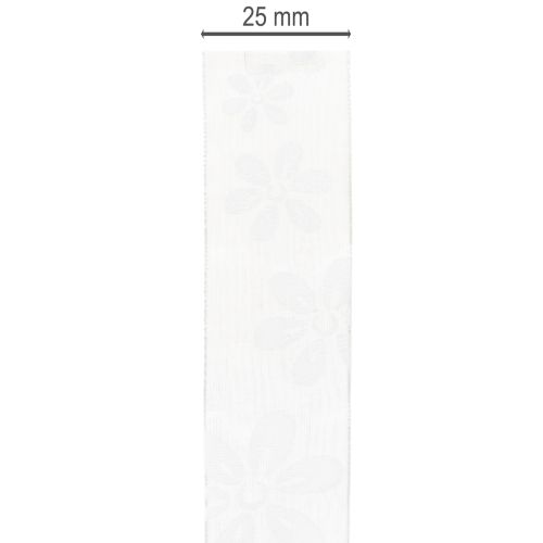 Artículo Cinta de organza, floral, para regalo, verde, 25 mm, 18 m