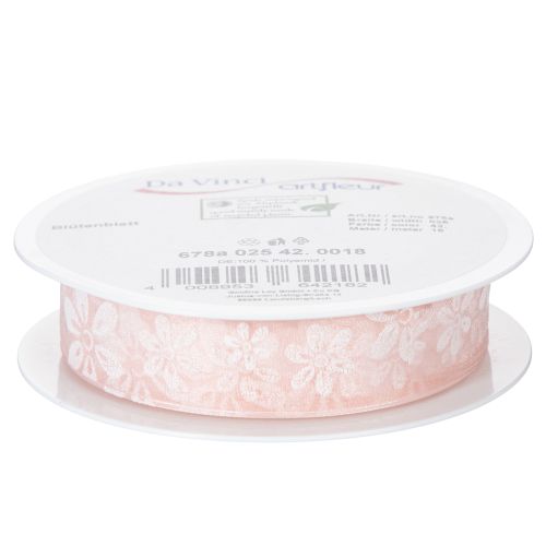Artículo Cinta de organza, cinta floral para regalo, rosa, 25 mm, 18 m