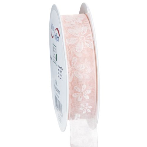 Floristik24 Cinta de organza, cinta floral para regalo, rosa, 25 mm, 18 m