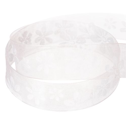 Artículo Cinta de organza, cinta floral para regalo, rosa, 25 mm, 18 m
