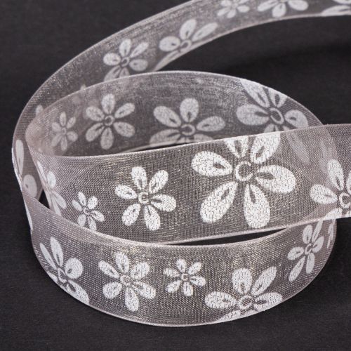 Artículo Cinta de organza, cinta floral para regalo, rosa, 25 mm, 18 m