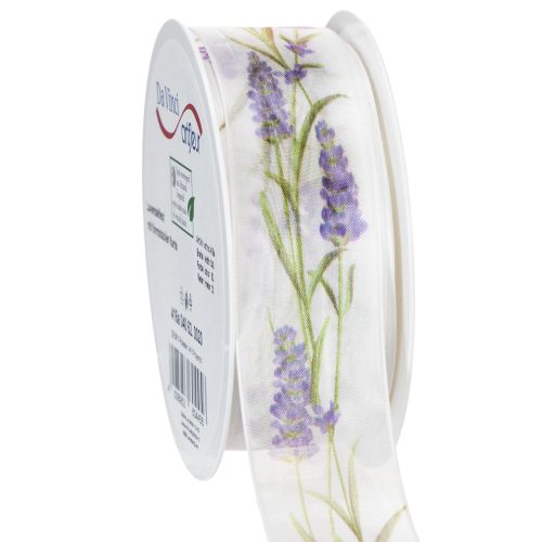 Floristik24 Cinta de organza, cinta de gasa, cinta decorativa, lavanda, 40 mm, 20 m