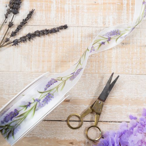 Artículo Cinta de organza, cinta de gasa, cinta decorativa, lavanda, 40 mm, 20 m