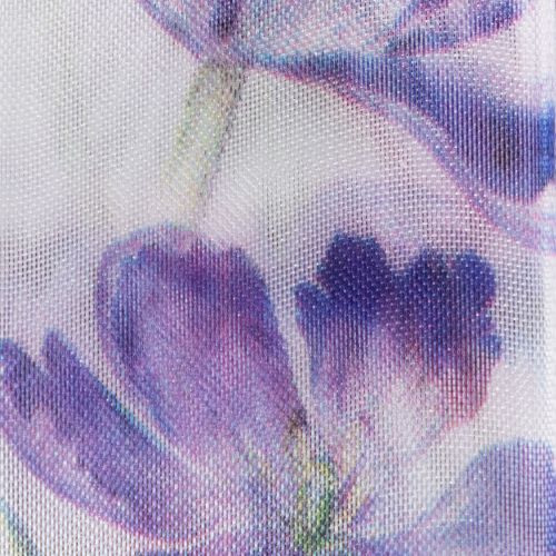 Artículo Cinta de organza, cinta de gasa, tulipanes loro, morado, 40 mm, 18 m