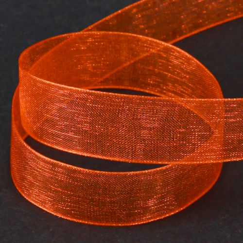 Artículo Cinta de organza cinta de regalo cinta naranja orillo 15mm 50m
