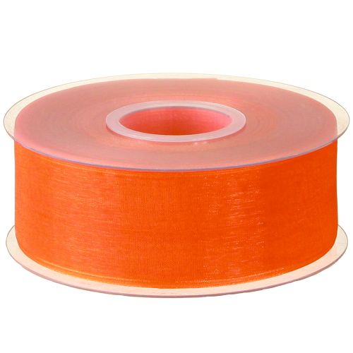 Artículo Cinta de organza cinta de regalo cinta naranja orillo 40mm 50m