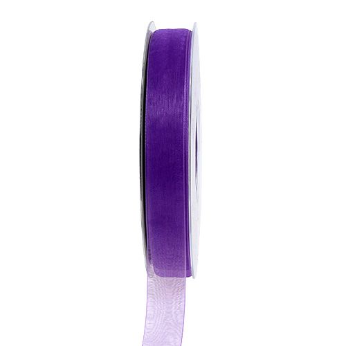 Floristik24 Cinta de organza con orillo 1,5cm 50m medio violeta