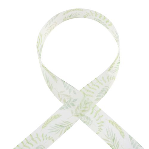 Artículo Cinta organza cinta gasa zarcillos hojas verdes 40mm 15m