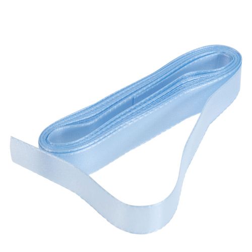 Floristik24 Cinta decorativa cinta de regalo cinta azul claro orillo azul 15mm 3m