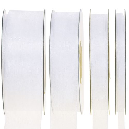 Cinta de organza cinta de regalo cinta blanca orillo 50m