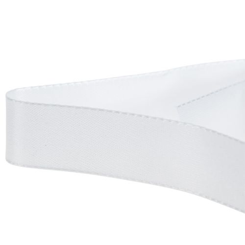 Artículo Cinta decorativa para regalo, cinta blanca con orillo, 25 mm, 3 m, 10 unidades