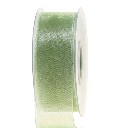 Artículo Cinta de organza cinta de regalo verde orillo verde lima 40mm 50m