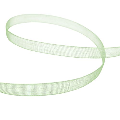 Artículo Cinta de organza cinta de regalo verde orillo verde lima 6mm 50m