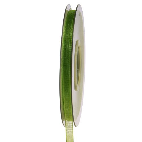 Floristik24 Cinta de organza cinta de regalo verde borde tejido verde oliva 6mm 50m