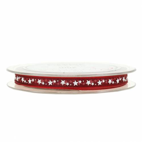 Artículo Cinta de organza con estrella rojo oscuro 6mm 20m