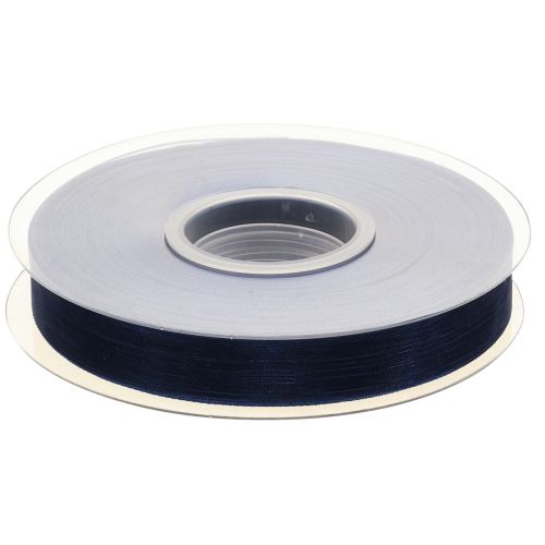 Artículo Cinta de organza cinta de regalo cinta azul oscuro orillo azul 15mm 50m
