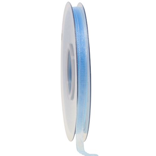 Floristik24 Cinta de organza cinta de regalo cinta azul claro orillo azul 6mm 50m