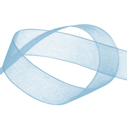 Floristik24 Cinta de organza cinta de regalo cinta azul claro orillo azul 6mm 50m