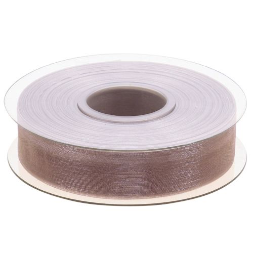 Artículo Cinta de organza cinta de regalo cinta beige orillo topo 25mm 50m