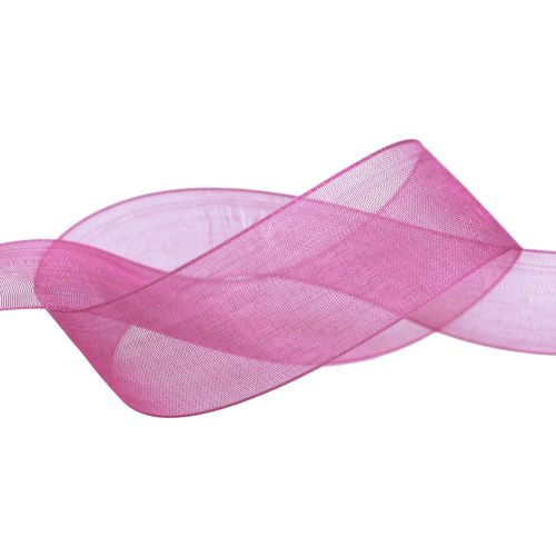 Floristik24 Cinta organza berenjena 25mm 50m