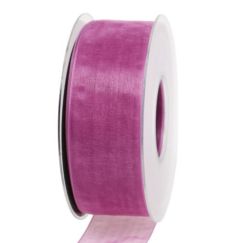 Cinta de organza berenjena 40mm 50m