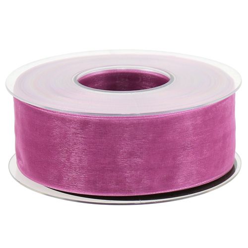 Artículo Cinta de organza berenjena 40mm 50m