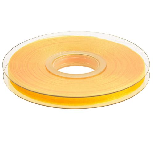Artículo Cinta de organza cinta de regalo cinta amarilla orillo 6mm 50m