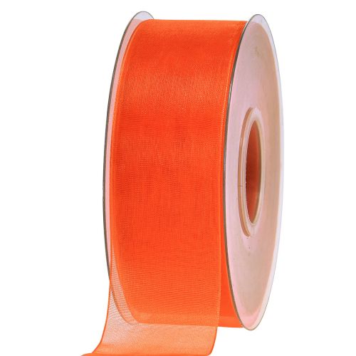 Floristik24 Cinta de organza cinta de regalo cinta naranja orillo 40mm 50m