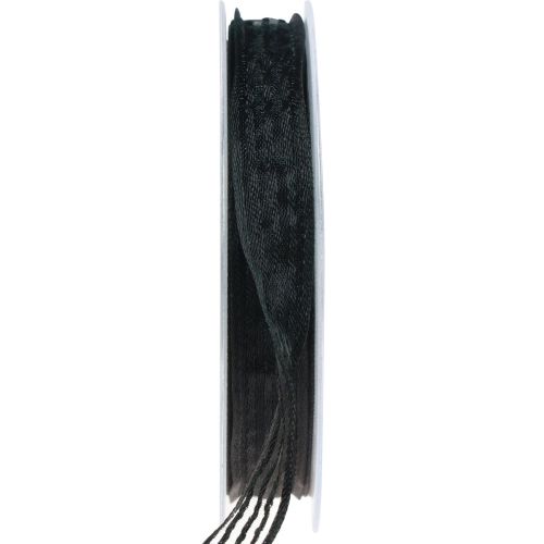 Artículo Cinta de organza con rayas cinta de regalo negra 15mm 20m