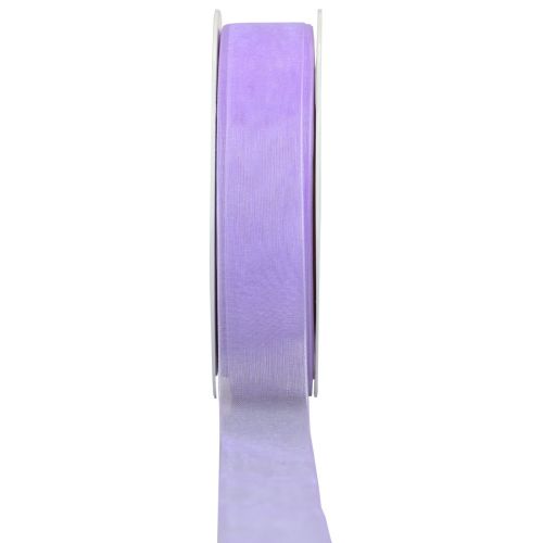 Cinta de organza con orillo 2,5cm 50m morado medio