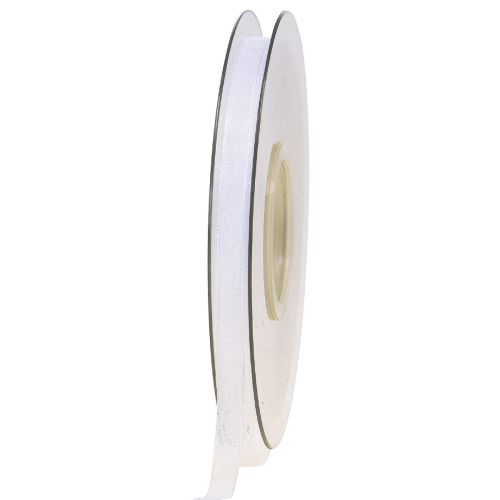 Floristik24 Cinta organza cinta regalo cinta blanca orillo 6mm 50m