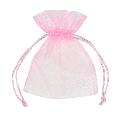 Floristik24 Bolsa organza rosa 12x9cm 10p