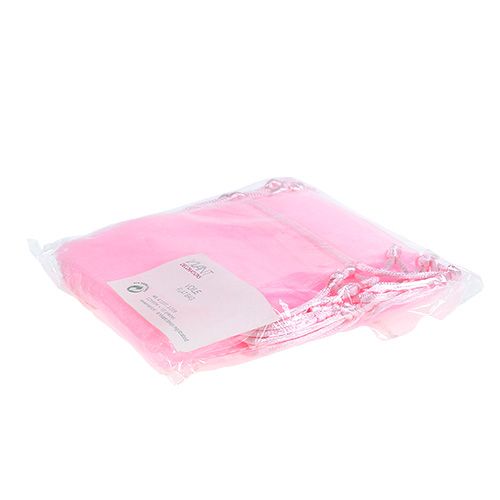 Floristik24 Bolsa organza rosa 12x9cm 10p