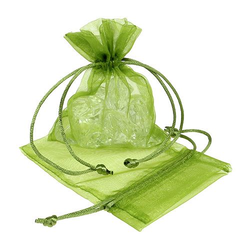 Floristik24 Bolsas organza verde 12cm x 9cm 10p