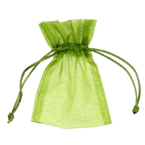Floristik24 Bolsas organza verde 12cm x 9cm 10p