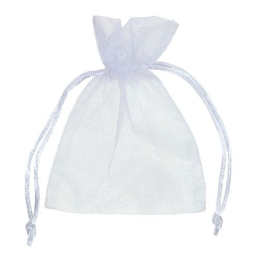 Floristik24 Bolsa organza blanca 12x9cm 10p