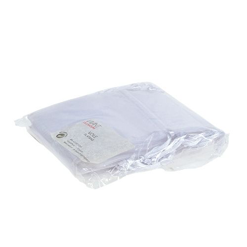 Floristik24 Bolsa organza blanca 12x9cm 10p