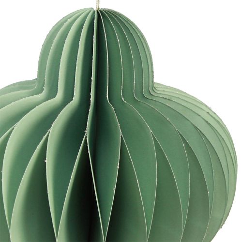Artículo Adornos navideños hechos de papel adorno en menta H40cm 2 piezas