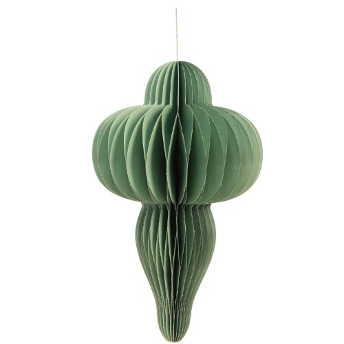 Artículo Adornos navideños hechos de papel adorno en menta H40cm 2 piezas