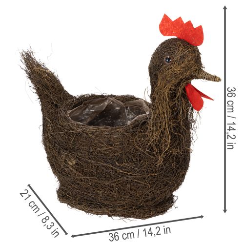 Artículo Cesta de Pascua con decoración de enredaderas y pollitos, 36 cm