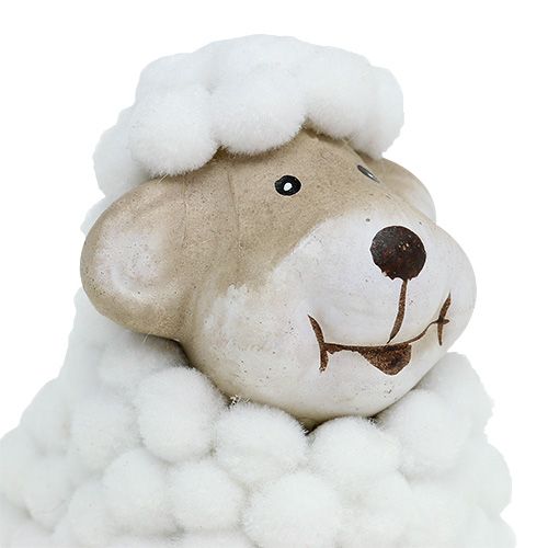 Floristik24 Decoración pascua decorativa oveja 7.5cm blanco-gris 1p