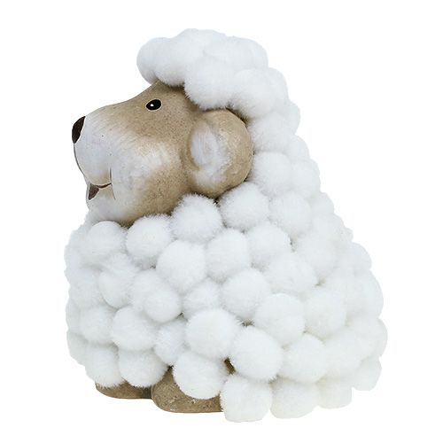 Floristik24 Decoración pascua decorativa oveja 7.5cm blanco-gris 1p