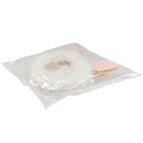Artículo Decoración de Pascua anillo decorativo orejas de conejo decoración de puerta blanco Ø13cm 4ud