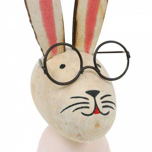 Floristik24 Decoración de Pascua, conejito con gafas, decoración de primavera, conejito de metal, decoración de mesa