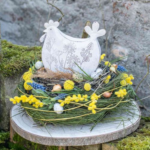 Floristik24 Pascua decoración metal deco pollo Pascua blanco 19,5x6,5x18cm